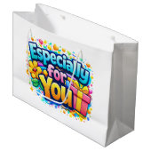 Voor jou – Mooie bloem en cadeautas ontwerp (Voorkant Gekanteld)