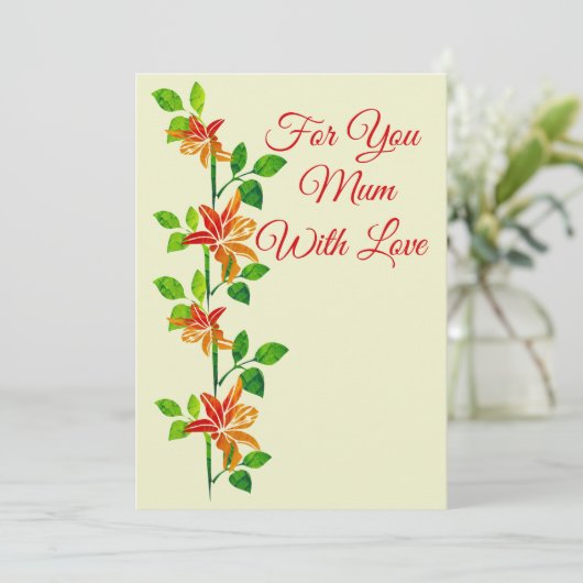 Voor jou Mum Flat Kaart (Staand voorkant)