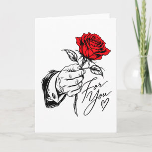Voor Jou – Romantische Rode Roos Kaart