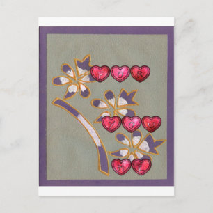 Voor jou van mij: Mooie Floral Hearts Design Briefkaart
