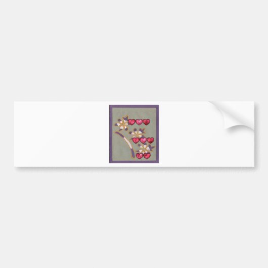 Voor jou van mij: Mooie Floral Hearts Design Bumpersticker (Voorkant)