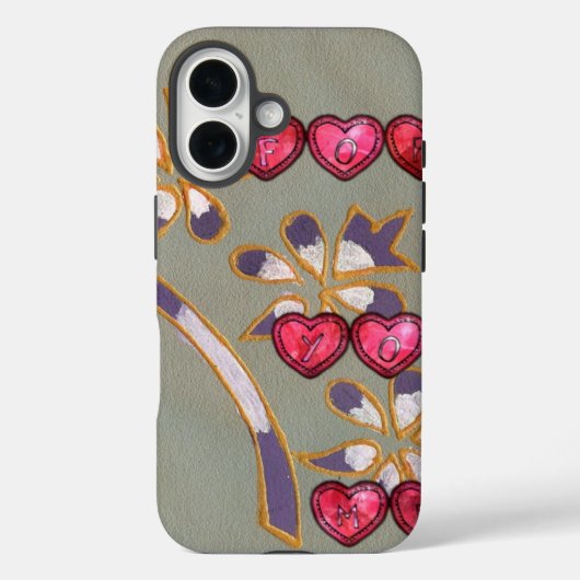 Voor jou van mij: Mooie Floral Hearts Design Case-Mate iPhone Case (Achterkant)