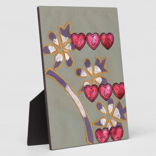 Voor jou van mij: Mooie Floral Hearts Design Fotoplaat (Zijkant)