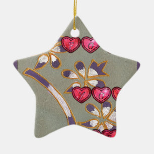 Voor jou van mij: Mooie Floral Hearts Design Keramisch Ornament