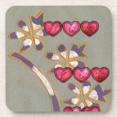 Voor jou van mij: Mooie Floral Hearts Design Onderzetter (Voorkant)