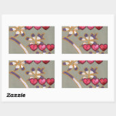 Voor jou van mij: Mooie Floral Hearts Design Rechthoekige Sticker (Vel)