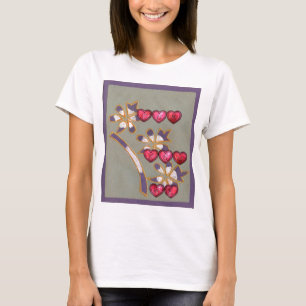 Voor jou van mij: Mooie Floral Hearts Design T-shirt