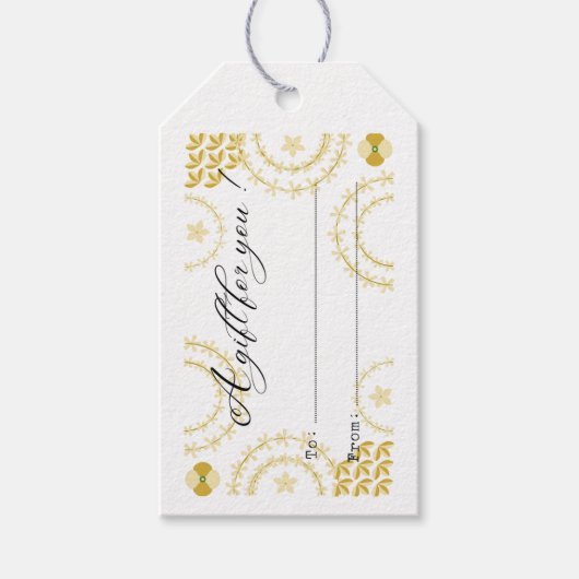 voor jou witte en gouden cadeautag cadeaulabel (Voorkant)