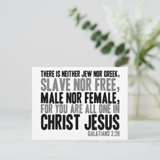 Voor jou zijn jullie allemaal één in Christus Jezu Briefkaart (Staand voorkant)