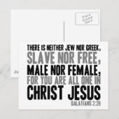 Voor jou zijn jullie allemaal één in Christus Jezu Briefkaart (Voorkant / Achterkant)