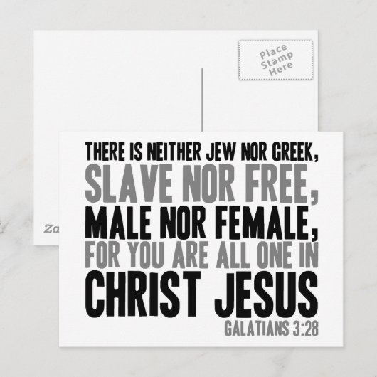Voor jou zijn jullie allemaal één in Christus Jezu Briefkaart (Voorkant / Achterkant)