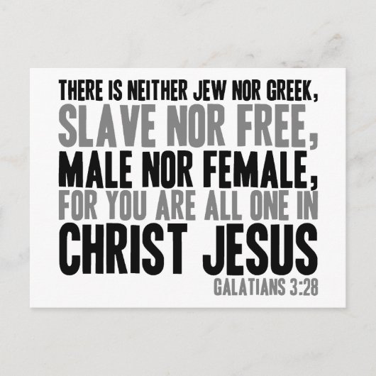 Voor jou zijn jullie allemaal één in Christus Jezu Briefkaart (Voorkant)