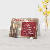 Voor jullie allemaal kerstkaarsen Kind is geboren Kaart (Gele Bloem)