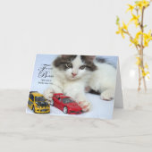 Voor Kaarten Uw van de Verjaardag (Kat) (Gele Bloem)