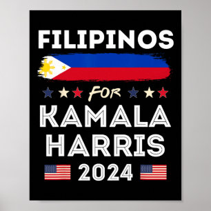 Voor Kamala Harris 2024 Filipijnen Vlag Patriottis Poster