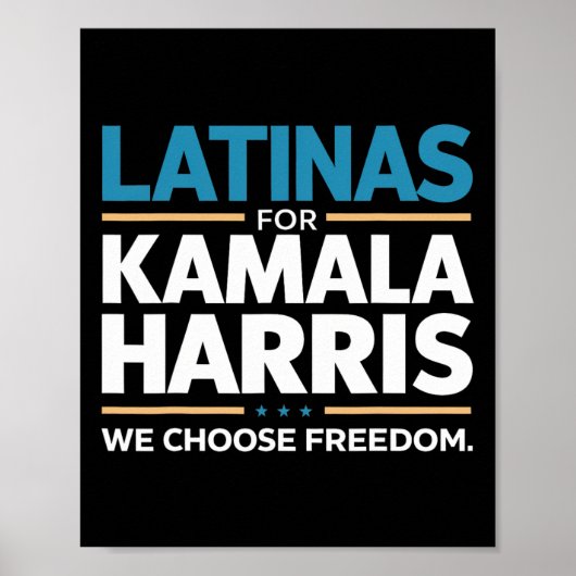 Voor Kamala Harris 2024 kiezen we voor vrijheid Poster (Voorkant)