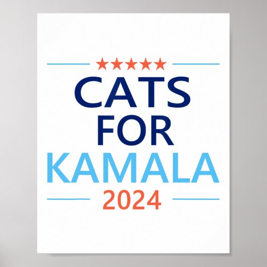 Voor Kamala Harris 2024 Kinderloze Kat Lady Jd Van Poster (Voorkant)