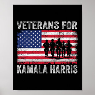 Voor Kamala Harris 2024 Verkiezing Usa Vlag Milita Poster