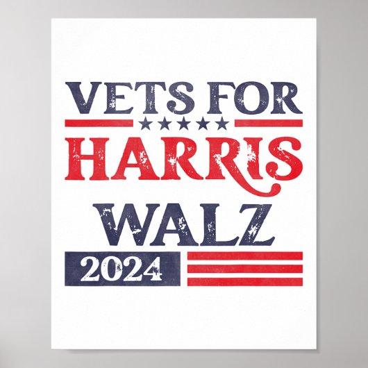Voor Kamala Harris Tim Walz veteranen voor Harris Poster (Voorkant)