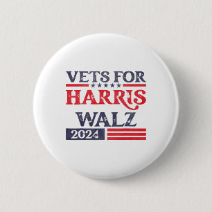 Voor Kamala Harris Tim Walz veteranen voor Harris Ronde Button 5,7 Cm