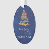 VOOR Kapsalon Kerstboom Aanpasbare Naam Ornament (voorkant)