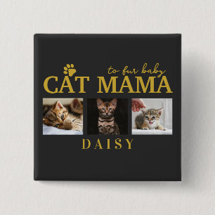 voor kattenbaby mama huisdier aangepaste foto coll vierkante button 5,1 cm