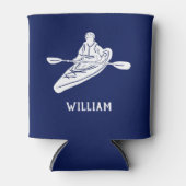 Voor Kayakers gepersonaliseerde marine Blue Kayak Blikjeskoeler (Voorkant)