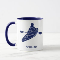 Voor Kayakers gepersonaliseerde marine Blue Kayak