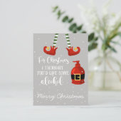 Voor kerst dacht ik dat je een Alcohol zou willen. Briefkaart (Staand voorkant)