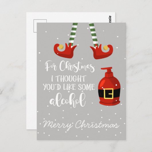 Voor kerst dacht ik dat je een Alcohol zou willen. Briefkaart (Voorkant / Achterkant)