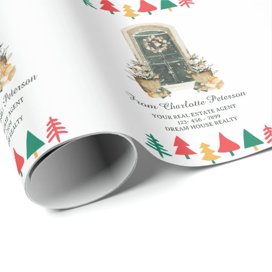 Voor kerstcadeau voor cliënten van makelaar cadeaupapier (Rol Hoek)