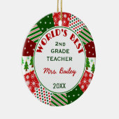Voor kerstcadeau voor favoriete leraar keramisch ornament (Rechts)