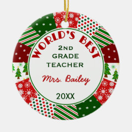 Voor kerstcadeau voor favoriete leraar keramisch ornament
