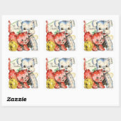 voor Kerstmis Huisdieren Vierkante Sticker (Vel)