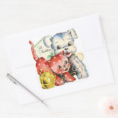 voor Kerstmis Huisdieren Vierkante Sticker (Envelop)