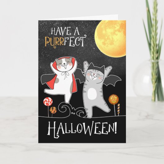 voor Kids Halloween Funny Cats in Costumes Kaart (Voorkant)