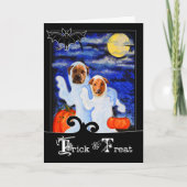 voor Kids Halloween Funny Ghost Dogs Kaart (Voorkant)