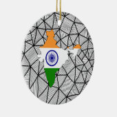 Voor kinderen: Creative India-vlag met kaart Keramisch Ornament (Rechts)