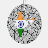 Voor kinderen: Creative India-vlag met kaart Keramisch Ornament (Links)