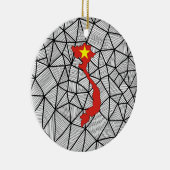 Voor kinderen: Creative Vietnam vlag met kaart Keramisch Ornament (Rechts)