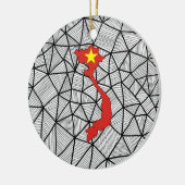 Voor kinderen: Creative Vietnam vlag met kaart Keramisch Ornament (Links)