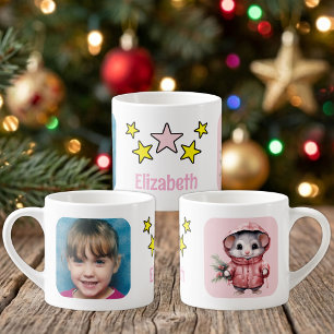 Voor kinderen foto naam muis kerst roze espresso kop