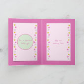 Voor kinderen klein meisje roze Verjaardag foto be Kaart (Binnen)