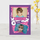 Voor kinderen met paarse roze polka doet elke leef kaart (Gele Bloem)