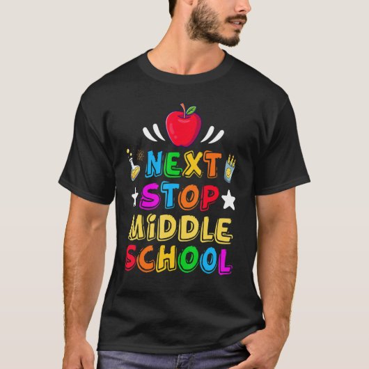 Voor kinderen Next Stop Middelbare School Afstuder T-shirt (Voorkant)