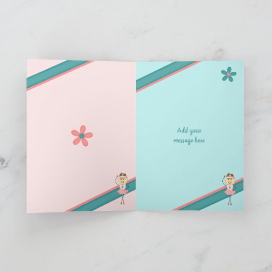 Voor kinderen Roze elke leeftijd ballerina verjaar Kaart (Binnen)