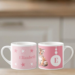 Voor kinderen tijger naam roze espresso kop