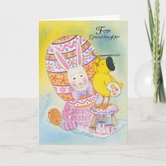 Voor kleindochter Happy Easter Baby Chick Feestdagen Kaart (Voorkant)