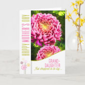 voor kleindochter Moederdag Pink Dahlia Garden Kaart (Gele Bloem)
