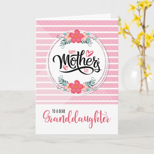 Voor kleindochter op Moederdag Roze Bontanical Kaart